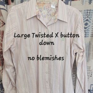 Twisted X Womens Pastel Striped Button-Down Shirt